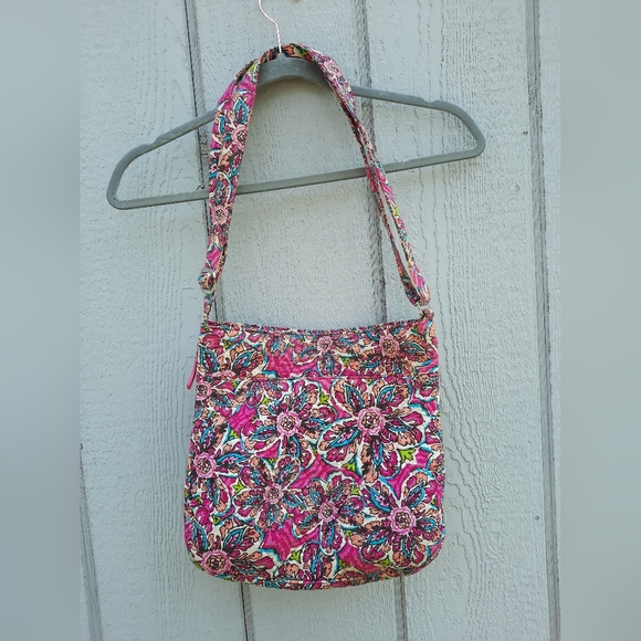 Vera Bradley Pink and Floral Medium Size Handbag - Picture 1 of 7